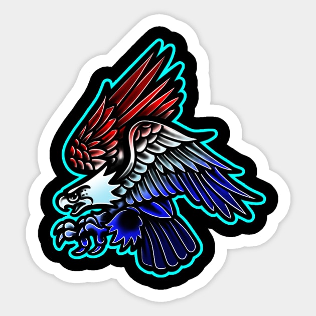 american bald eagle Sticker by Squatchyink